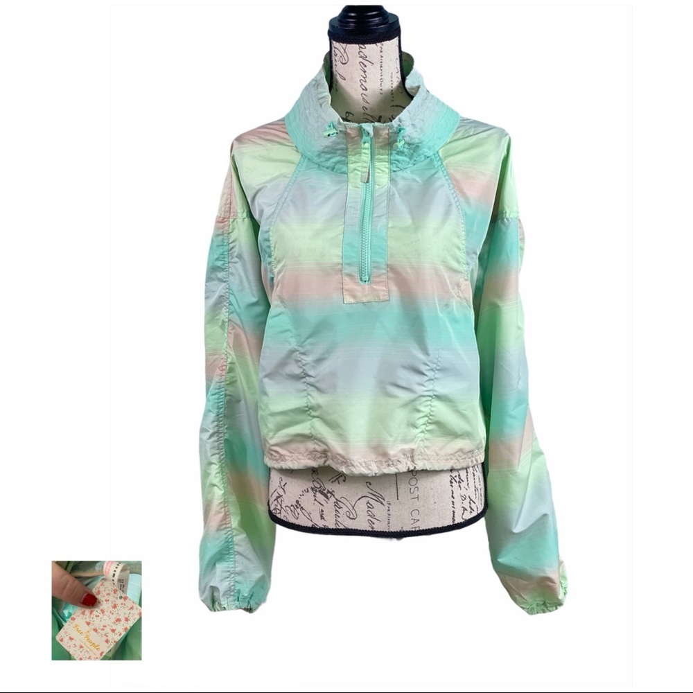 Free People NWT Rainbow Siena Crop Pullover Jacket